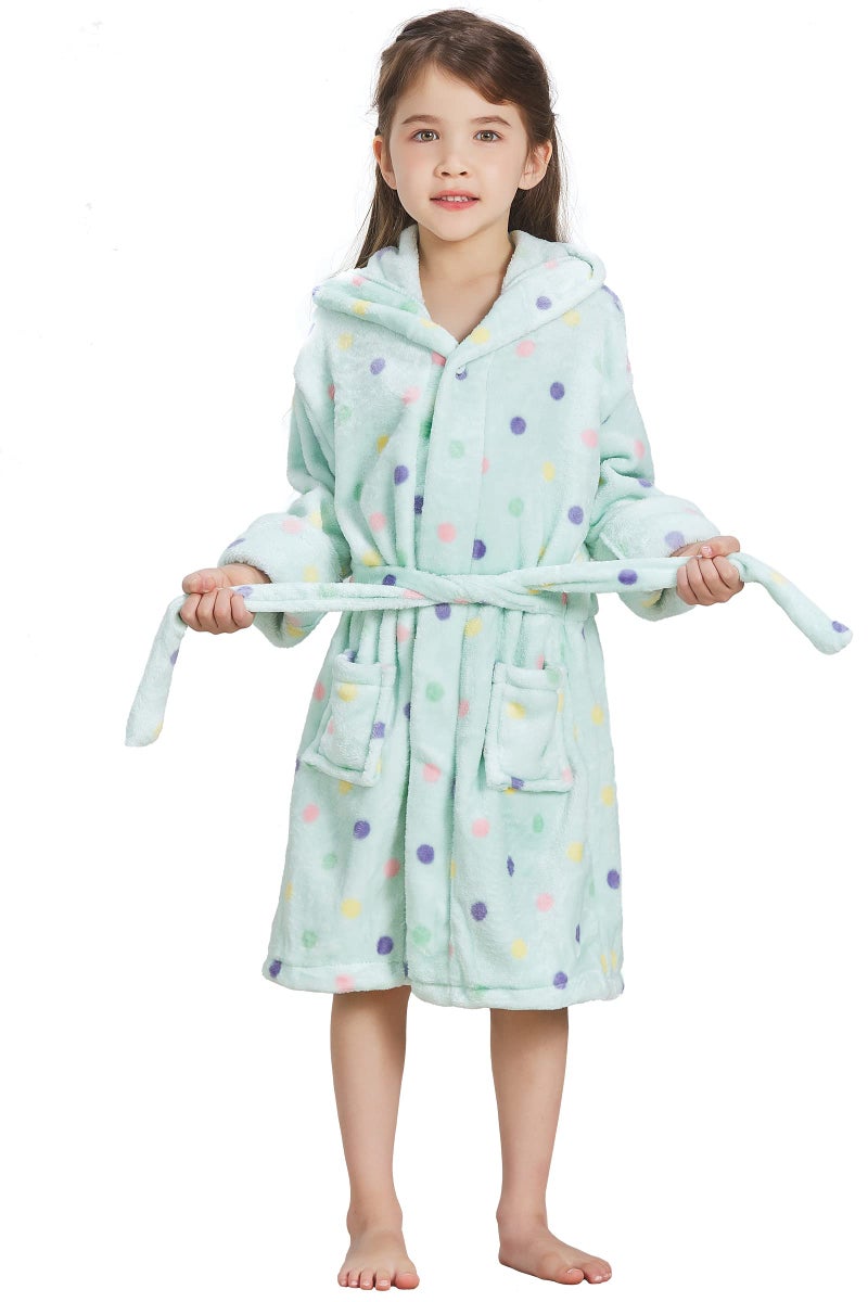 ECHERY Boys Girls Bathrobes Toddler Robes Children's Plush Soft Coral Fleece Hooded Pajamas Sleepwear for Kids - Image 1
